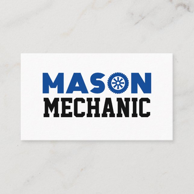 Tarjeta de visita Mason Mechanic (Anverso)
