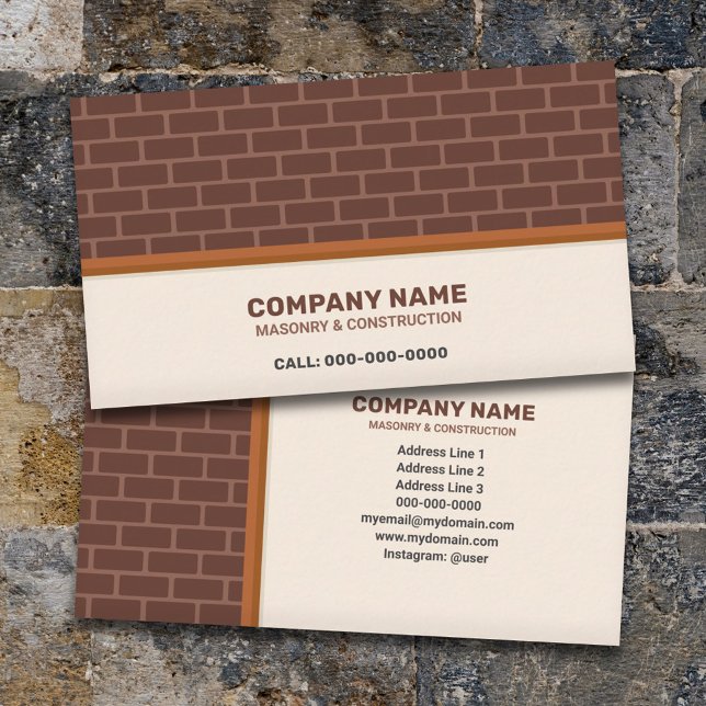 Tarjeta De Visita Masonería y construcción (Masonry & Construction Business Card)