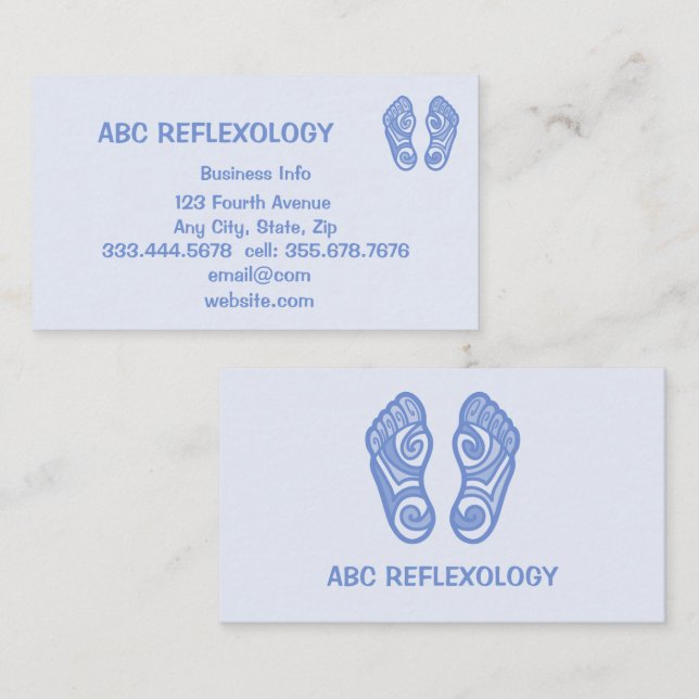 Tarjeta De Visita MASSAGE COMERCIO DE REFLEXOLOGÍA holística alterna (Anverso / Reverso)