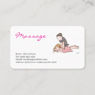 Tarjeta De Visita massage  services editable   business card