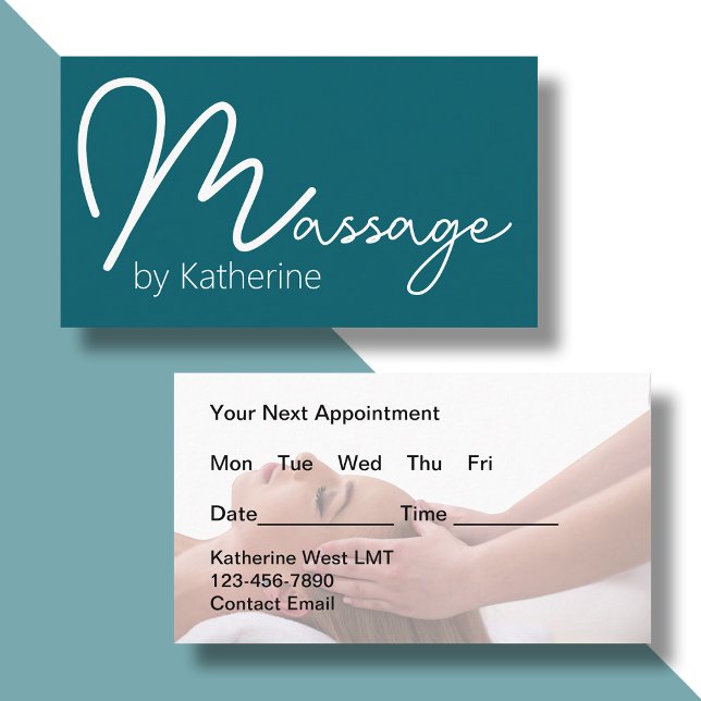 Tarjeta De Visita Massage Therapist Appointment Business Cards (Subido por el creador)