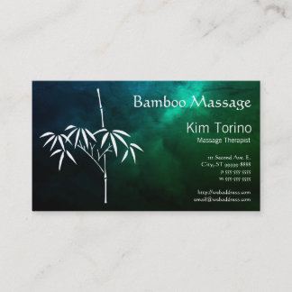 Tarjeta De Visita Massage Therapist Bamboo Dark Clouds Appointment