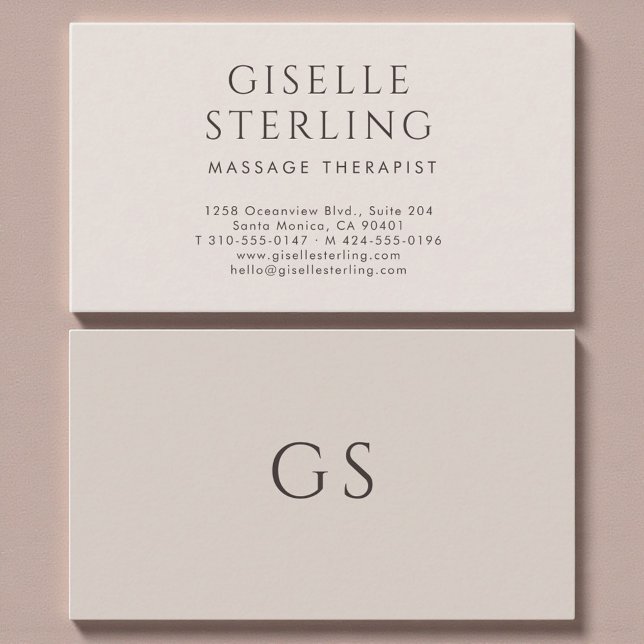 Tarjeta De Visita Massage Therapist Minimalist Luxury Neutral Modern (Subido por el creador)