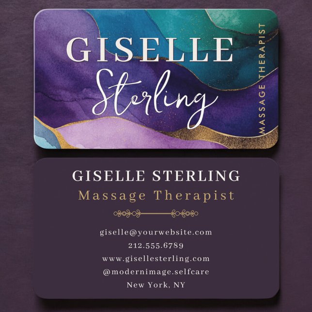 Tarjeta De Visita Massage Therapist Purple (Subido por el creador)