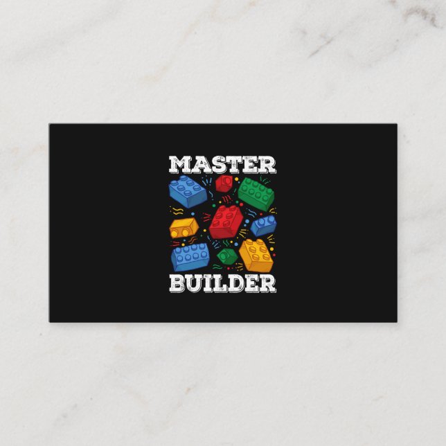 Tarjeta De Visita Master Builder Cute Block Building Kids Toys Brick (Anverso)