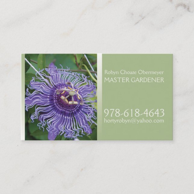 Tarjeta De Visita Master Gardener Light Green Olive Business Card (Anverso)