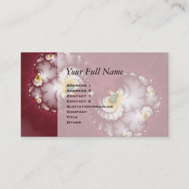 Tarjeta De Visita Masticador de huesos de perro - Fractal (Anverso)