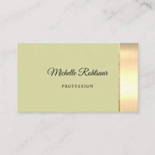 Tarjeta De Visita Matcha simple en polvo Metálico verde