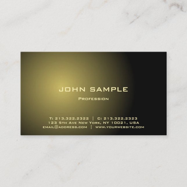 Tarjeta De Visita Mate elegante profesional moderno del negro y del (Anverso)