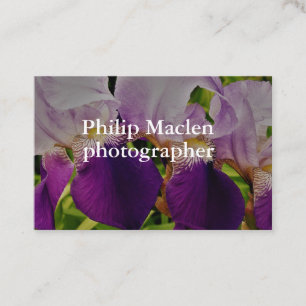 Tarjeta De Visita Mate estándar del iris de la foto púrpura de la