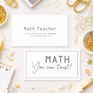 Tarjeta De Visita Matemáticas en las que puedes confiar clases parti