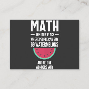 Tarjeta De Visita Matemáticas. Gracioso regalo de cita de sarcasmo m