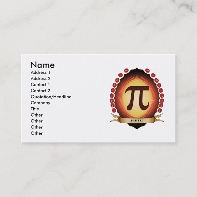 Tarjeta De Visita Matemáticas Mandorla (Anverso)