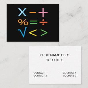 Tarjeta De Visita Matemáticas Símbolo matemático Matemáticas