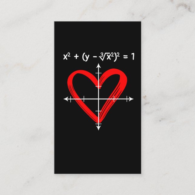 Tarjeta De Visita Matemático de ecuación matemática de amor Día de S (Anverso)