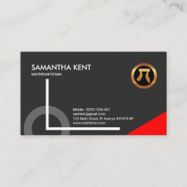 Tarjeta De Visita Matemático rojo Glaring estupendo del icono de la