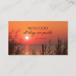 Tarjeta De Visita Mateo 19:26 Con Dios todo es posible