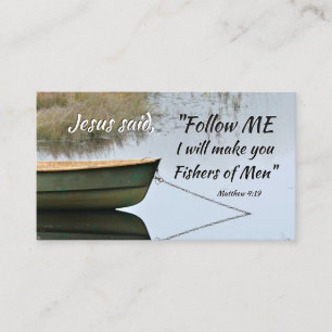 Tarjeta De Visita Mateo 4:19 Te haré pescadores de hombres, Biblia