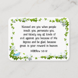 Tarjeta De Visita Mateo 5:11-12 Bienaventurados sois bíblicos