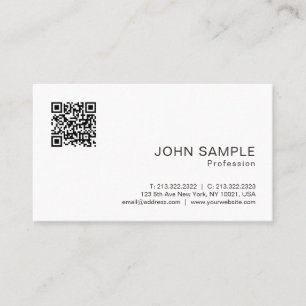 Tarjeta De Visita Materia de código QR simple y elegante profesional