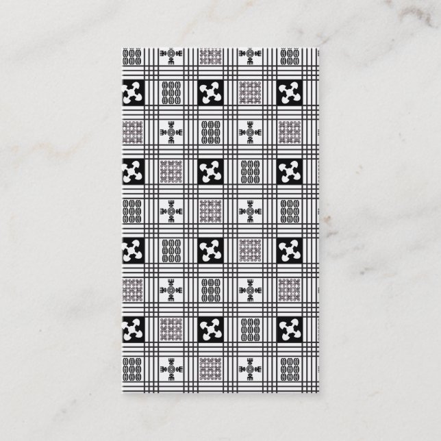 Tarjeta De Visita Materia textil de Africa Occidental de Adinkra (Anverso)