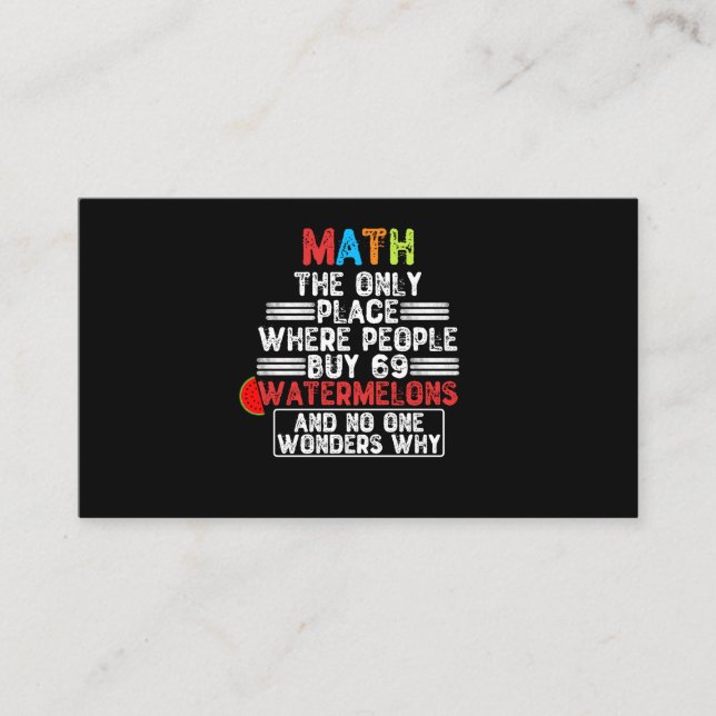 Tarjeta De Visita Math El Único Lugar Donde La Gente Compra - Gracio (Anverso)