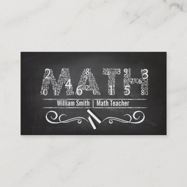Tarjeta De Visita Math Teacher (Anverso)