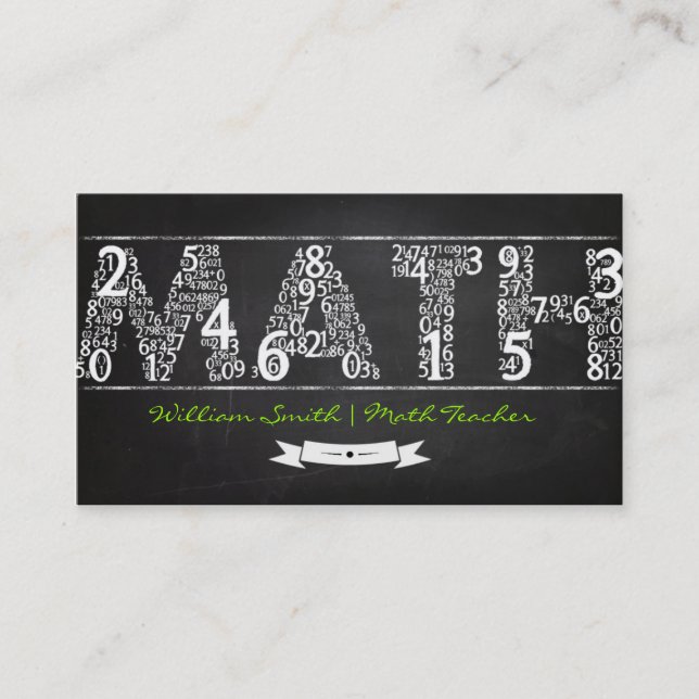 Tarjeta De Visita Math Teacher Business card (Anverso)