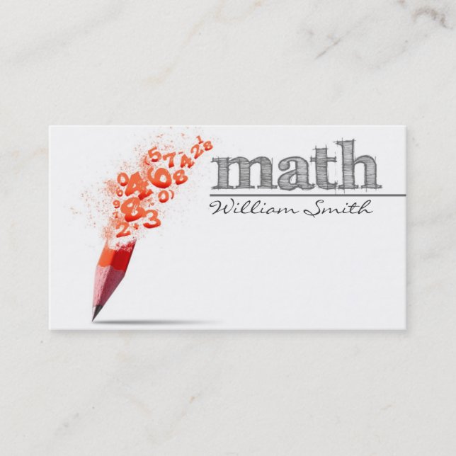Tarjeta De Visita Math Teacher Business card (Anverso)