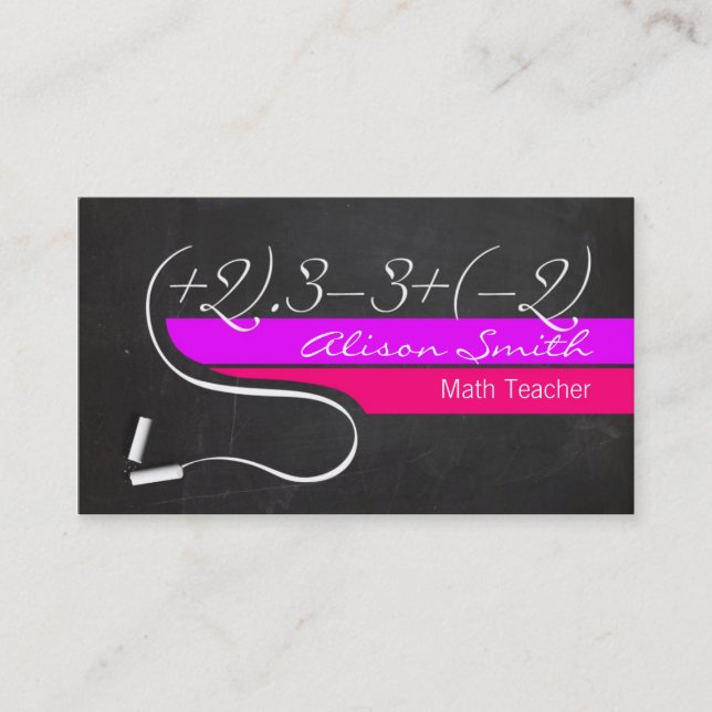 Tarjeta De Visita Math Teacher Business card (Anverso)