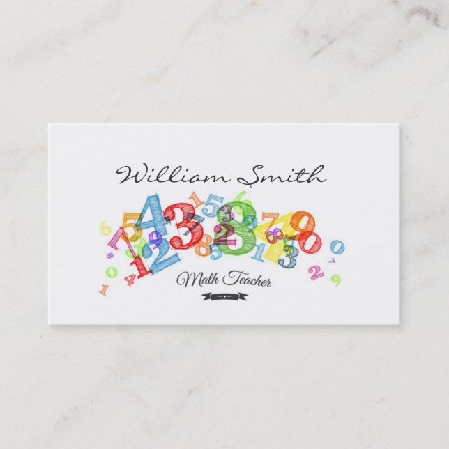 Tarjeta De Visita Math Teacher Business card (Anverso)