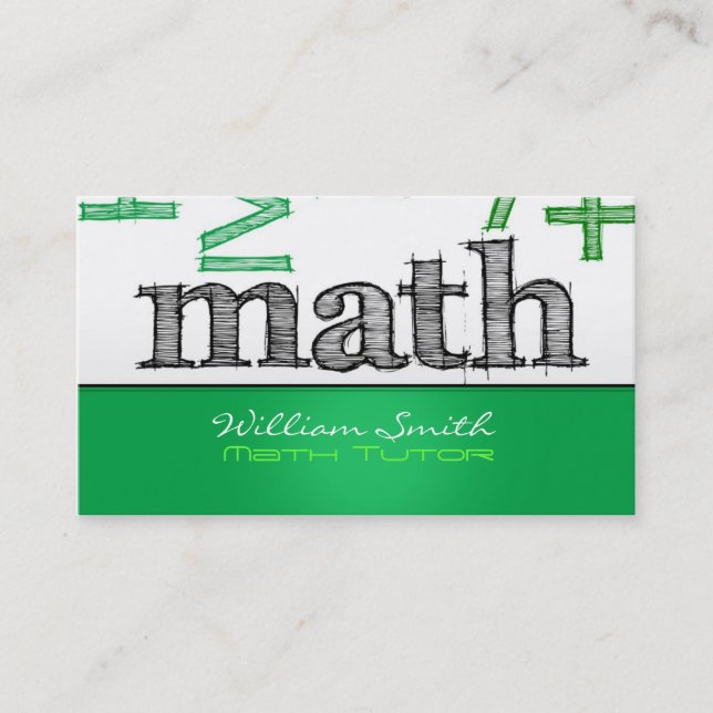 Tarjeta De Visita Math tutor (Anverso)