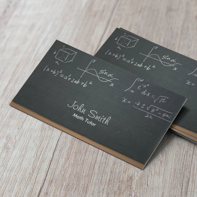 Tarjeta De Visita Math Tutor Professional Chalkboard (Subido por el creador)