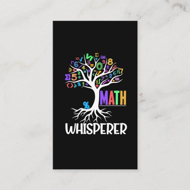 Tarjeta De Visita Math Whisperer Árbol educador Algebra Nervios (Anverso)