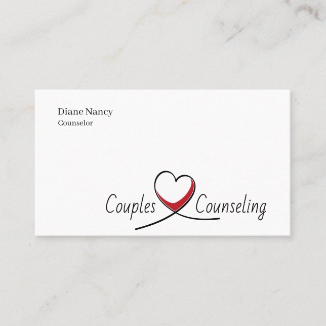Tarjeta De Visita Matrimonio, Asesoramiento a las Parejas, Terapia (Anverso)