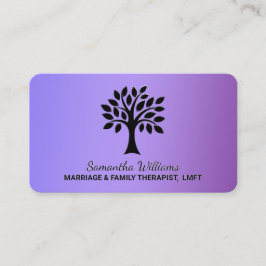 Tarjeta De Visita Matrimonio Púrpura de MFT y terapeuta familiar