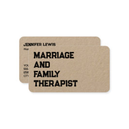 Tarjeta De Visita Matrimonio Y Terapia Familiar