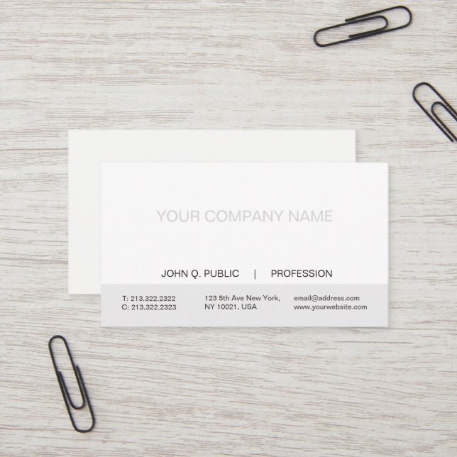 Tarjeta De Visita Matte blanco y gris profesional simple y moderno (Anverso/Reverso In Situ)