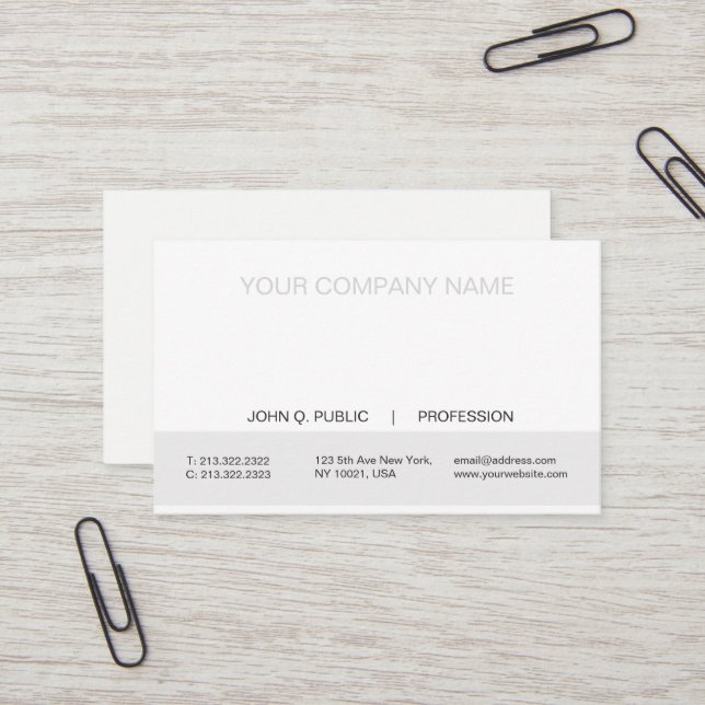 Tarjeta De Visita Matte blanco y gris profesional simple y moderno (Anverso/Reverso In Situ)