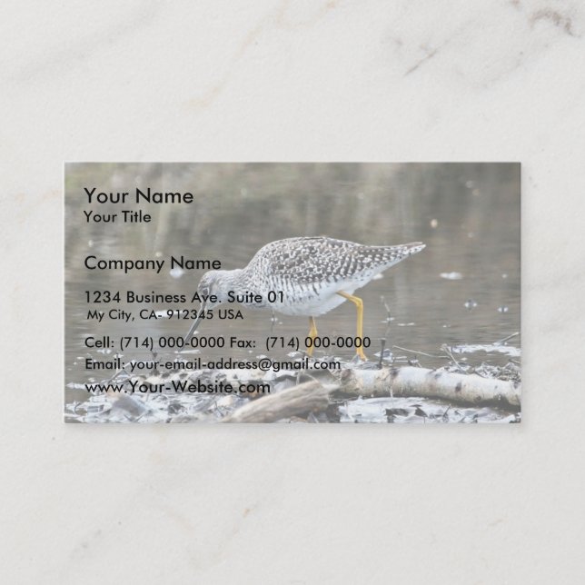 Tarjeta De Visita Mayor Yellowlegs (Anverso)