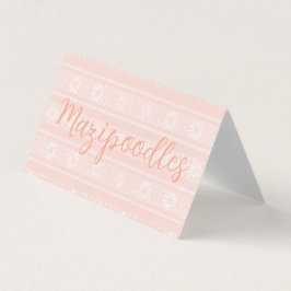 Tarjeta De Visita MAZIPOODLES Floral Striped Ribbed Knitting Name