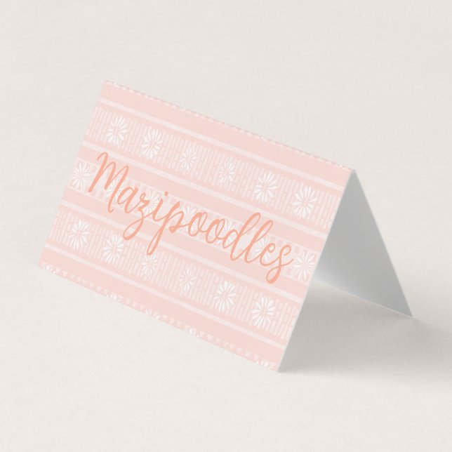 Tarjeta De Visita MAZIPOODLES Floral Striped Ribbed Knitting Name (Anverso)