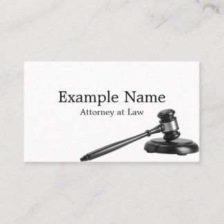 Tarjeta De Visita "Mazo de Abogado" Personalizado (Americano)