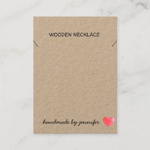 Tarjeta De Visita Me encanta el corazón hecho a mano por el nombre d