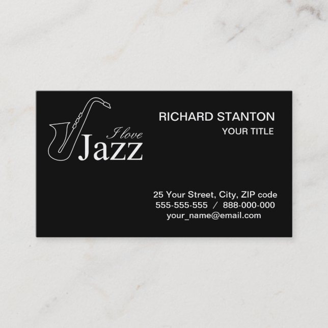 Tarjeta De Visita Me encanta el jazz (Anverso)