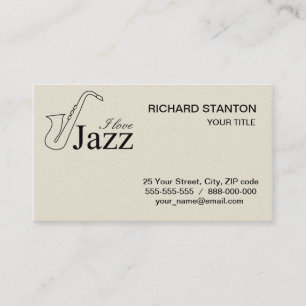 Tarjeta De Visita Me encanta el jazz