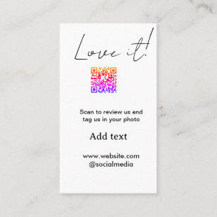 Tarjeta De Visita Me encanta escanear código QR revisar compartir fo