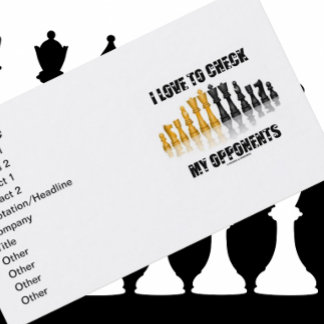 Tarjeta De Visita Me Encanta Revisar El Juego De Ajedrez Reflexivo D
