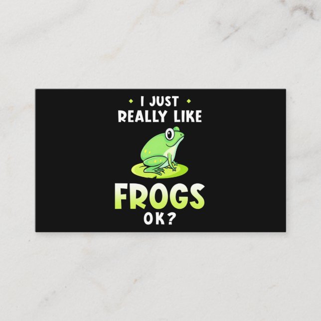 Tarjeta De Visita Me Gusta Realmente Las Ranas (Anverso)