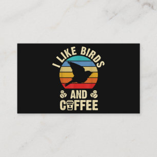 Tarjeta De Visita Me gustan los pájaros y el café Divertido tema de